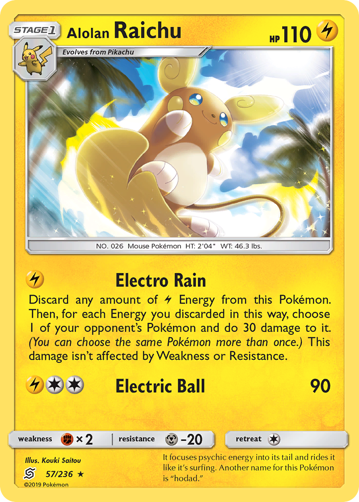 Unified Minds Holo Alolan Raichu #57/236